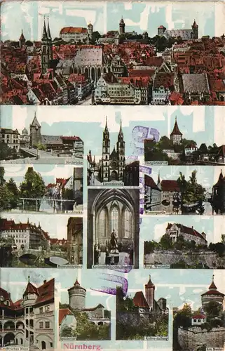 Ansichtskarte Nürnberg Stadtteilansichten, Burg 1908