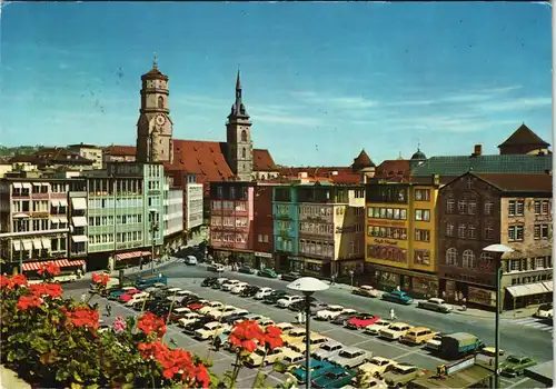 Ansichtskarte Stuttgart Marktplatz, Autos 1965