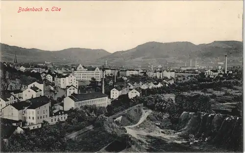 Postcard Tetschen-Bodenbach Decín An der Stadt- Fabriken 1913