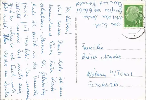 Ansichtskarte Rheda (Kr. Gütersloh) Straßenpartie 1959