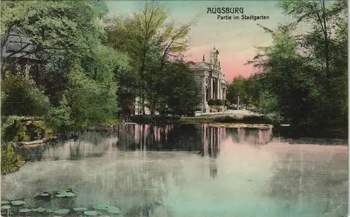 Ansichtskarte Augsburg Stadtpark, Gebäude 1909