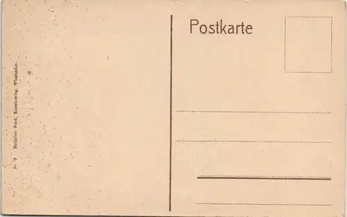 Ansichtskarte Wiesbaden Hauptbahnhof Grünanalgen auf Bahnhofs-Vorplatz 1920