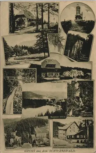 .Baden-Württemberg Gruss-Aus-Schwarzwald Mehrbild-AK Sehenswürdigkeiten 1920