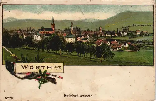 CPA Litho AK Wörth an der Sauer Wœrth Totale 1905