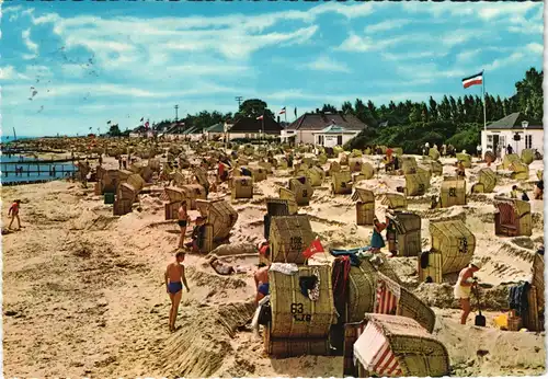 Ansichtskarte Kellenhusen (Ostsee) Strand Partie, Strandkörbe 1967