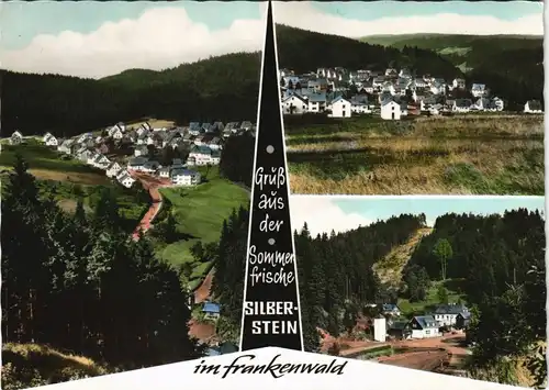 Silberstein Mehrbild-AK mit 3 Ortsansichten, Frankenwald Ort 1971
