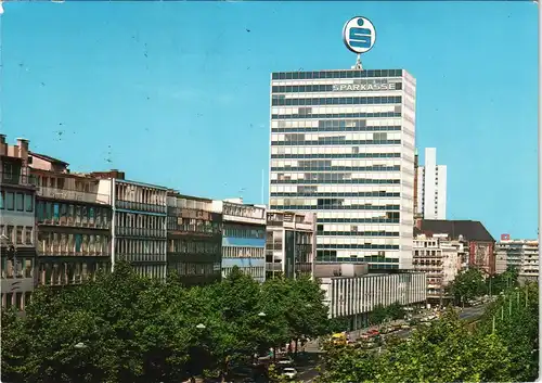 Ansichtskarte Düsseldorf Berliner Allee mit Sparkassen Hochhaus (Bank) 1978