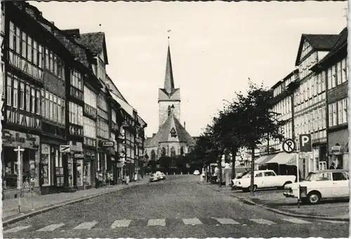 Ansichtskarte Duderstadt Marktstraße, Geschäfte Autos 1964