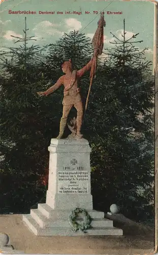 Saarbrücken Denkmal d. Infanterie-Regiment Nr. 70 im Ehrental 1919