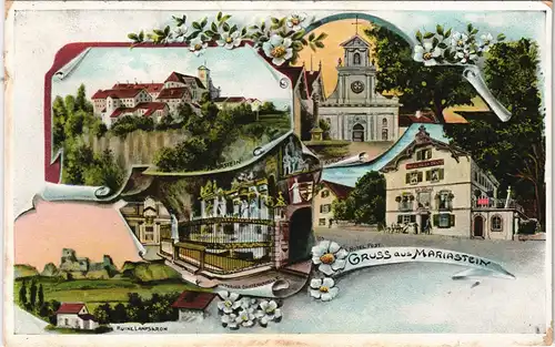 Ansichtskarte Litho AK Metzerlen-Mariastein Burg, Hotel, Ruine Landskron 1908