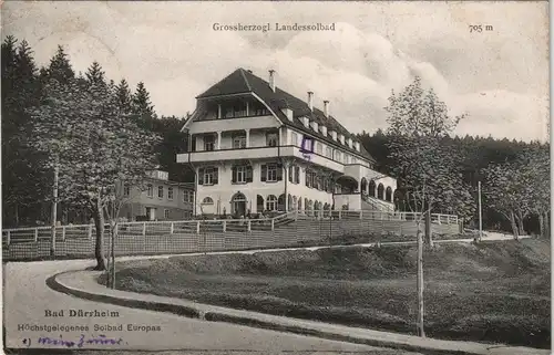 Ansichtskarte Bad Dürrheim Grossherzogliches Landessolbad 1913