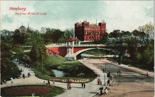 Ansichtskarte St. Pauli-Hamburg Partie a.d. Kersten-Miles-Brücke 1910