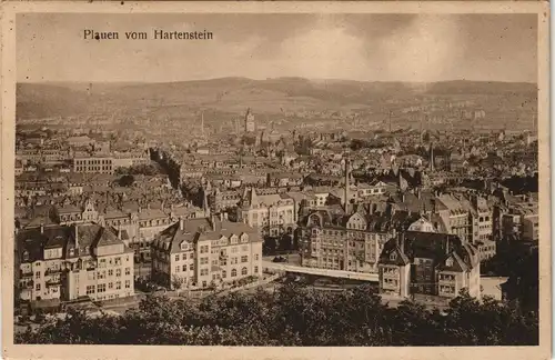 Ansichtskarte Plauen (Vogtland) Stadt vom Hartenstein 1926