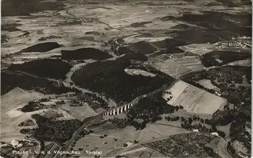 Syratal-Plauen (Vogtland) Luftbild Syratalbrücke aus großer Höhe 1930