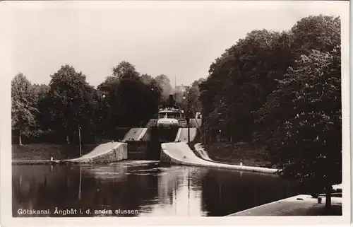 .Schweden Sverige Dampfer Götakanal. Ångbåt i. d. andra slussen. 1930