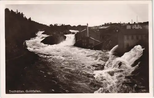 Postcard Trollhättan Straßen Gullöfallen 1930
