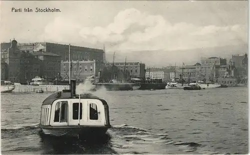 Postcard Stockholm Hafen, Fähre 1911