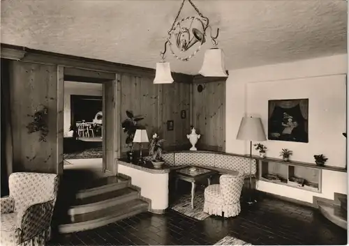 Oberstdorf (Allgäu) Post-Hotel Thurn u. Taxis Bes.: Familie A. Frings, Innenansicht 1955