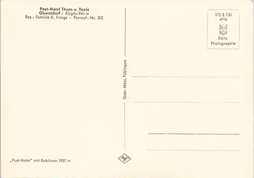 Oberstdorf (Allgäu) Post-Hotel Thurn u. Taxis, Außenansicht Pool 1955