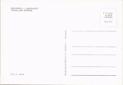 Harrachsdorf Harrachov Vinárna pod Čertákem, Gasthaus Innenansicht 1970