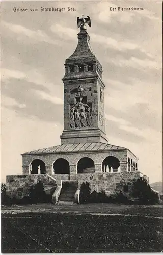 Berg (Starnbergersee) Bismarckturm Bismarck-Denkmal Starnberger See 1910