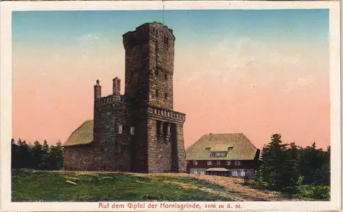 Ansichtskarte Seebach Hornisgrinde (Berg-Gibpel) mit Turm-Gebäude 1910