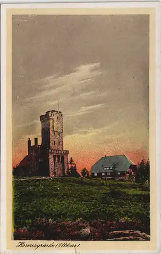 Seebach Aussichtsturm Hornisgrinde Schwarzwald color Turm-Ansicht 1910