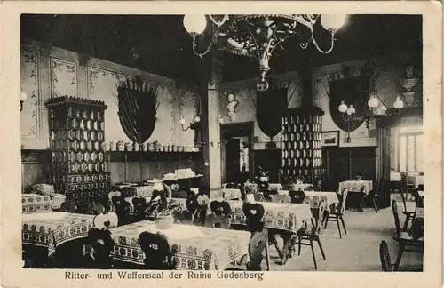 Bad Godesberg-Bonn Burg-Restaurant Rittersaal und Waffensammlung 1917