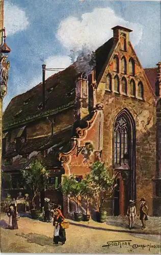 Ansichtskarte Nürnberg Bratwurstglöcklein signierte Künstlerkarte 1910