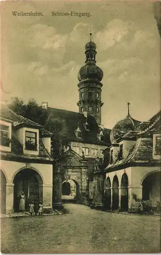 Ansichtskarte Weikersheim Schloss-Eingang 1910