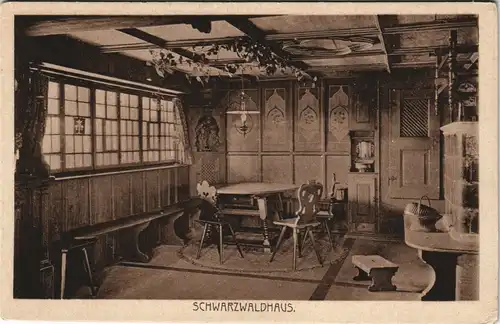 Ansichtskarte .Baden-Württemberg Schwarzwaldhaus Innenansicht mit Stube 1910