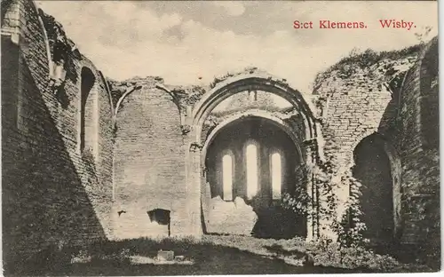 Postcard Wisby Visby Kirchenruine Innen 1911