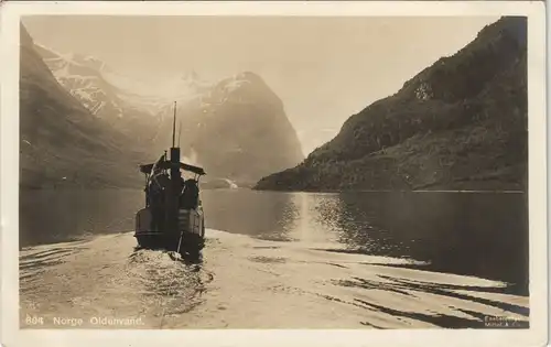 Postcard Balestrand Oldenvand - Dampfer 1929