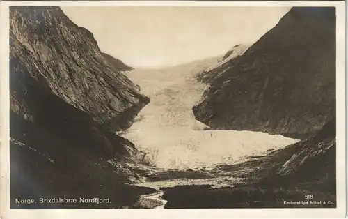Postcard Sandene i Nordfjord Gletscher Brixdalsbre 1918