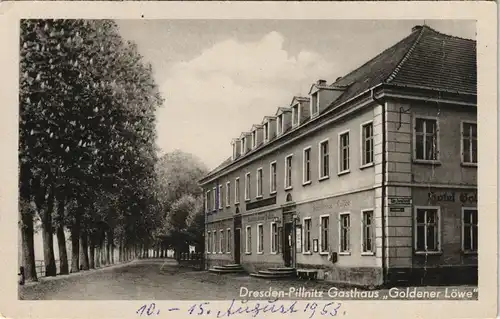 Ansichtskarte Pillnitz Gasthaus Goldener Löwe 1950