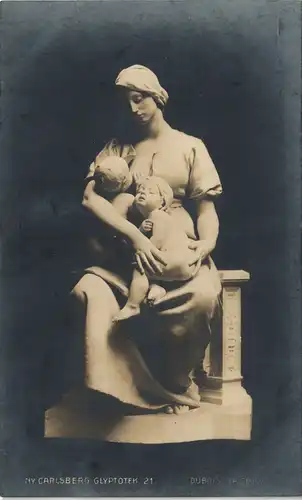 Ansichtskarte  Statuen / Plastiken / Skulpturen - Marmor stillende Mutter 1912