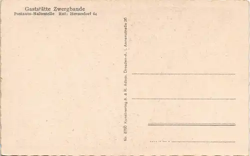 Ansichtskarte Hermsdorf (Ost-Erzgebirge) Gaststätte Zwergbaude 1934