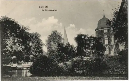 Ansichtskarte Eutin Großherzogliches Schloss Partie im Schlossgarten 1910
