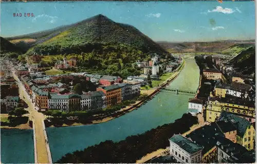 Ansichtskarte Bad Ems Panorama-Ansicht Gesamtansicht Innenstadt 1910