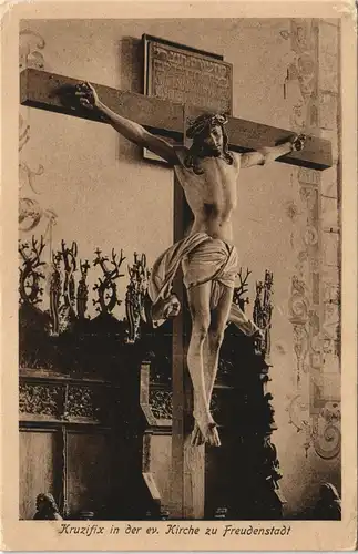 Ansichtskarte Freudenstadt Kruzifix in der ev. Kirche 1920