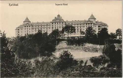 Postcard Karlsbad Karlovy Vary Blick auf Hotel Imperial 1913