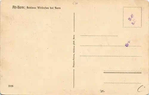 Ansichtskarte Bern Schloß Witikofen 1928