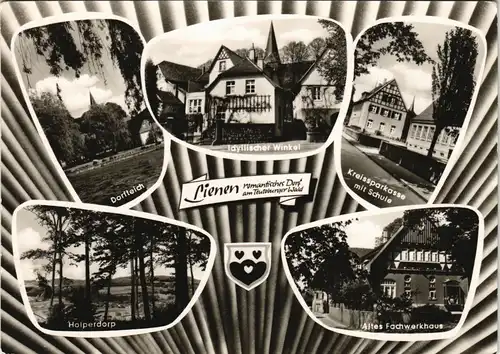 Ansichtskarte Lienen Dorfteich, Kreissparkasse 1967