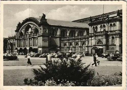 Ansichtskarte Bremen Hauptbahnhof, Autos 1960