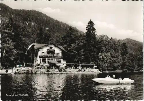 Ansichtskarte Bad Reichenhall Thumsee Restauration Motorboot 1968