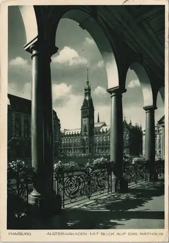 Ansichtskarte Hamburg Alsterarkaden 1936