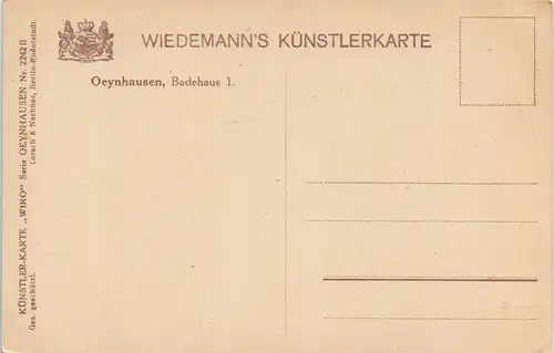 Ansichtskarte Bad Oeynhausen Badehaus I. Kuranlagen WIRO Künstlerkarte 1910