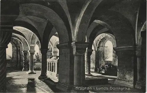 Postcard Lund Dom Kryptan 1911