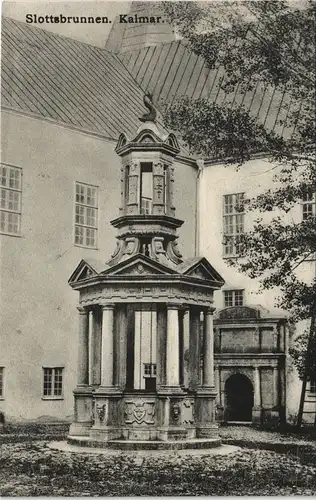 Postcard Kalmar Schloß Brunnen, Slottsbrunnen 1911