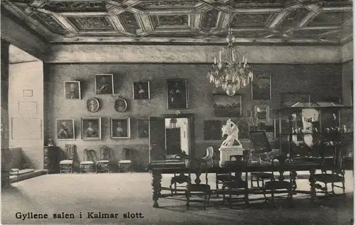 Postcard Kalmar Gyllene salen - Schloß slott 1911